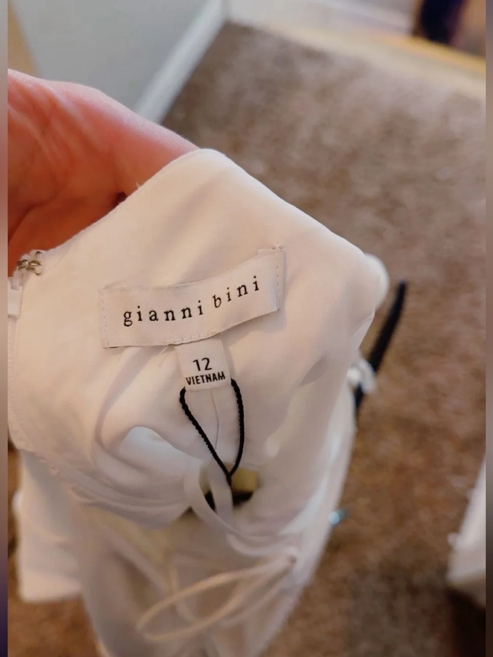 Gianni Bini Cream Mini Dress with Beaded Straps - Picture 4 of 4